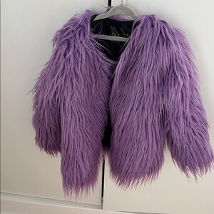 Purple Faux Fur Kids Jacket
